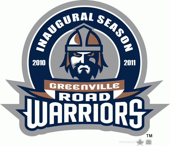 greenville road warriors 2010-pres anniversary logo iron on transfers for clothing